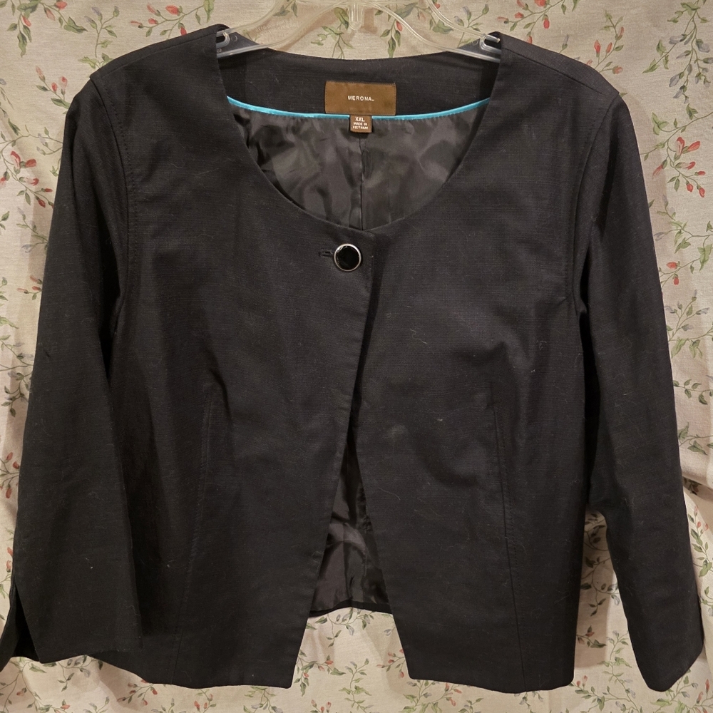 🏝️ Womens' Merona Blazer Black with Single Button XXL